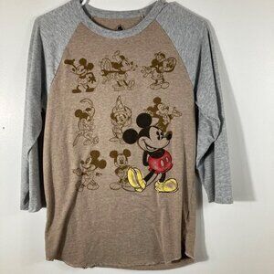 Womens Disney‎ Store Mickey Mouse Baseball Tee Mickey Through The Years S